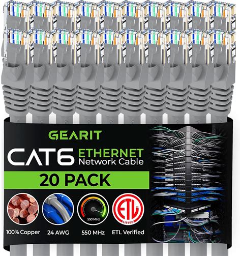 Gearit Cat Ethernet Cable Ft Pack Cat Patch Cable Cat