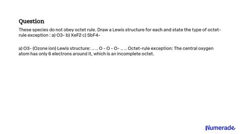 Solved These Species Do Not Obey Octet Rule Draw A Lewis Structure For Each And State The Type