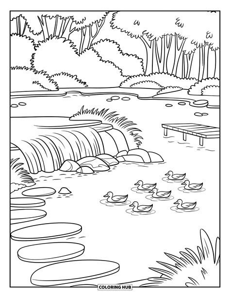 lake coloring book for adults