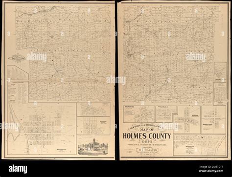 Sectional & topographical map of Holmes County, Ohio , Landowners, Ohio ...