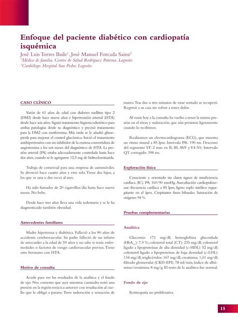 Pdf Enfoque Del Paciente Diab Tico Con Cardiopat A Isqu Pdf