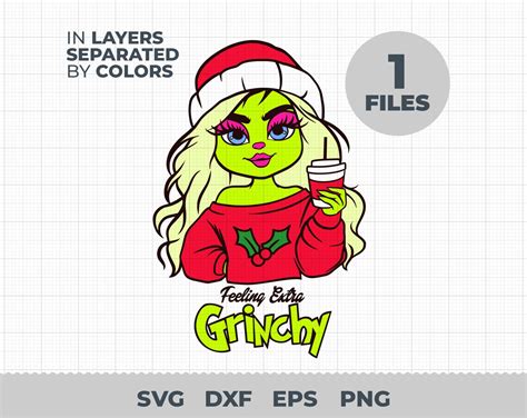 Lady Grinch Svg Santa Grinch Svg Barbie Grinch Svg Green Girl Grinch Svg Christmas Grinch