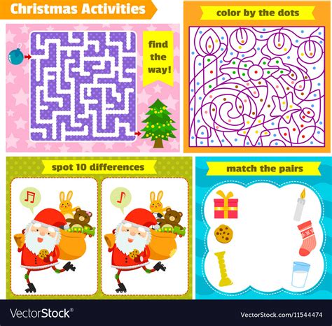 Christmas puzzle games Royalty Free Vector Image