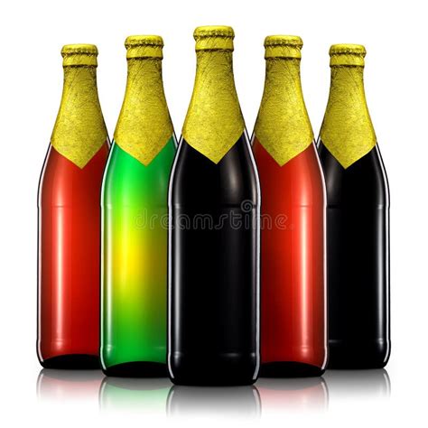 Set Of Beer Bottles Isolated On White Background Stock Illustration Illustration Of Drunk