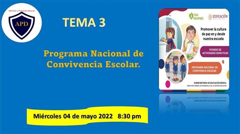 Programa Nacional De Convivencia Escolar Youtube