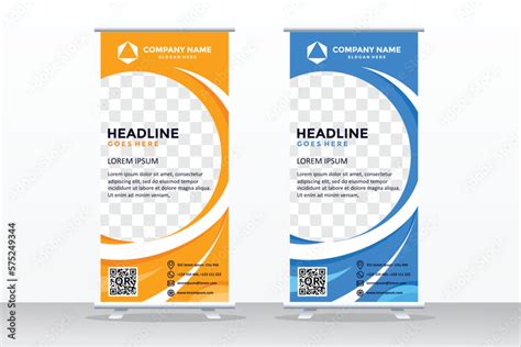 Banner Roll Up Design Business Concept Graphic Template Roll Up For