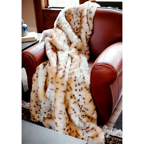 Limited Edition Faux Fur Throw Snow Leopard Fabulous Furs Touch