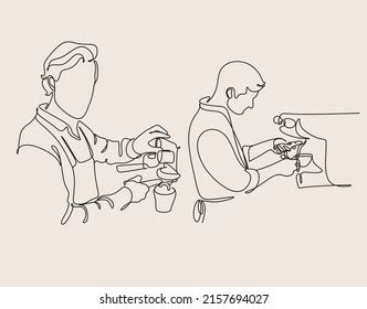 3,432 Barista Line Art Images, Stock Photos & Vectors | Shutterstock
