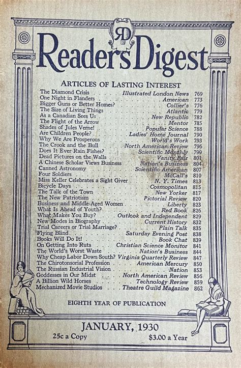 Readers Digest January 1930 At Wolfgangs