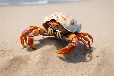 Premium Photo Hermit Crab Crawling On Sandy Beach