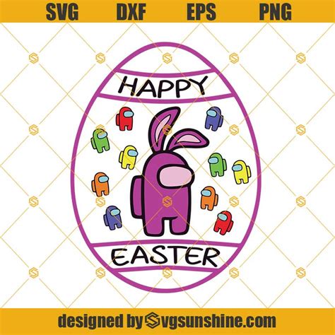 Among Us Svg Layered Among Us Svg Among Us Bunny Svg Among Us Happy