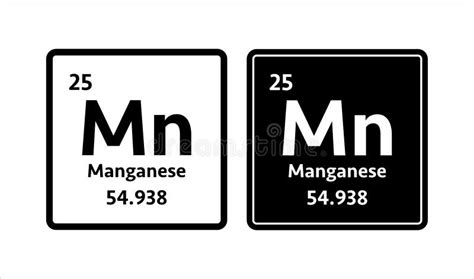 Manganese Symbol Chemical Element Of The Periodic Table Vector Stock