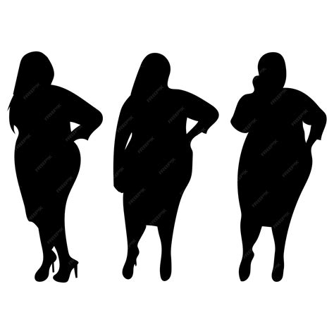 Premium Vector Beautiful Chubby Woman Silhouettes Design Vector Image