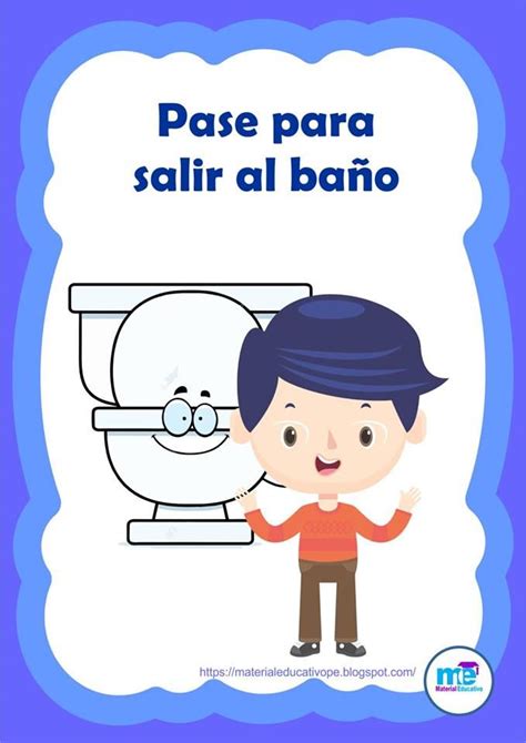 Permisos para ir al baño tarjetas imprimibles Portada Tarjetas