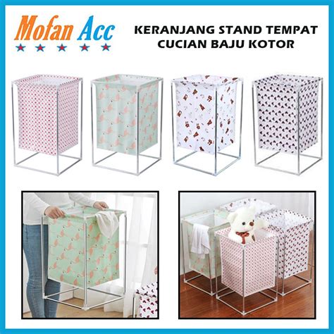 Jual Keranjang Cucian Stand Baju Kotor Wadah Tempat Penyimpanan