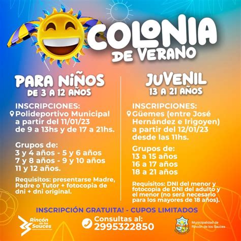 El Municipio Lanz La Inscripci N Para La Colonia De Verano