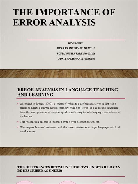 error analysis  semantics error