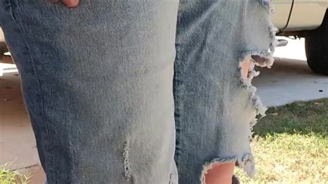 Rubbing Mud All Over My Ripped Denim Jeans Teasing You Clothing Destruction Free Sex Video