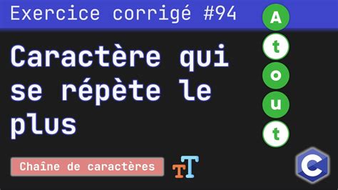 Exercice corrigé 94 Déterminer le caractère qui se répète le plus