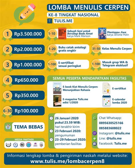 Lomba Menulis Cerpen Tingkat Nasional Berhadiah Rp10 Juta Tulis Me