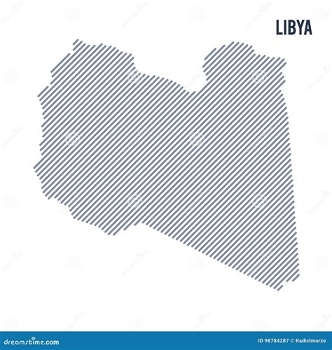 Vector O Mapa Chocado Sumário De Líbia As Linhas Oblíquas Isoladas