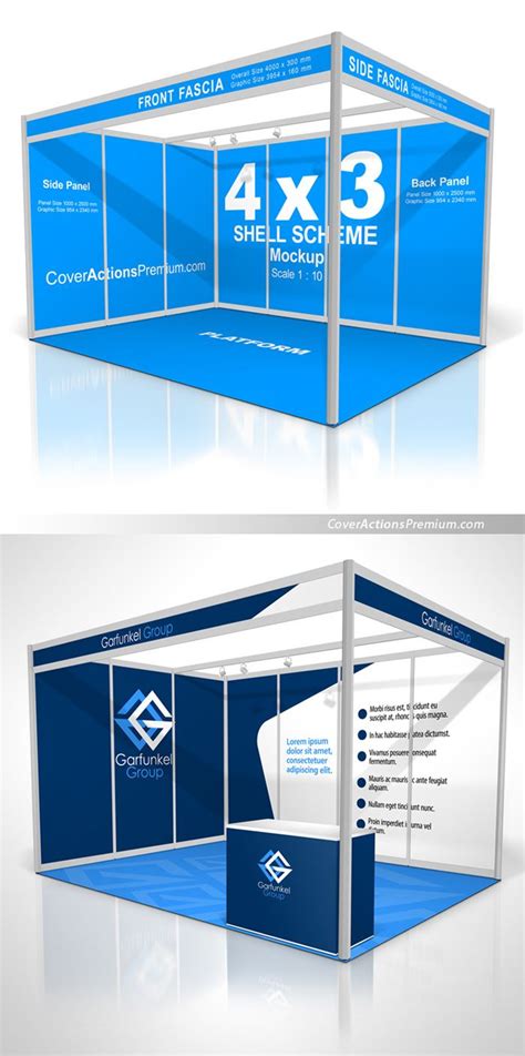 Shell Scheme Booth Mockup Cover Actions Premium Mockup Psd Template