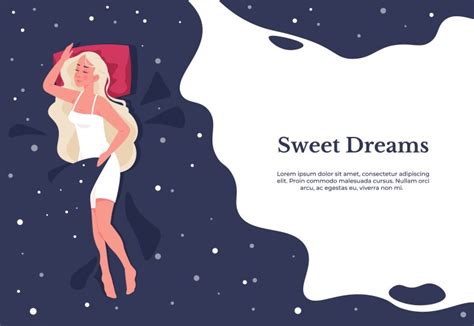 Healthy Sleep Cartoon Sleeping Woman Rest In Bed Vector Image