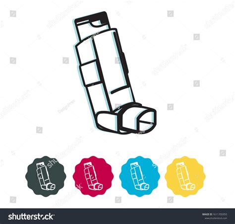 Asthma Puff Pressurized Metereddose Inhaler Pmdi เวกเตอรสตอก ปลอด