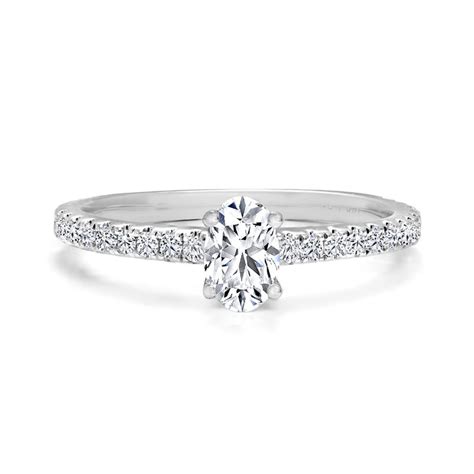 Oval Pave Diamond Engagement Ring Canadian Rocks