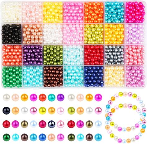 Whc Pi Ces Perles Ronde Mm Couleurs Perles Nacr Es Perle