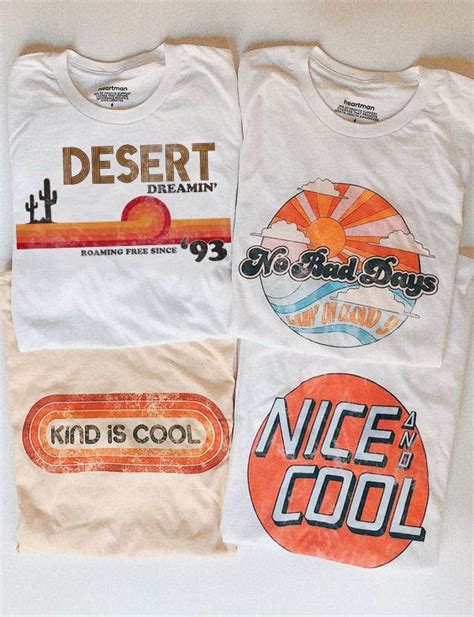 Our newest collection of graphic tees! With distressed, vintage style prints, these are your new ...