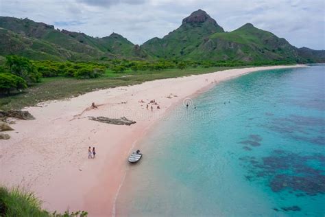 Pink Beach of Padar Island in Indonesia Stock Image - Image of tropic ...