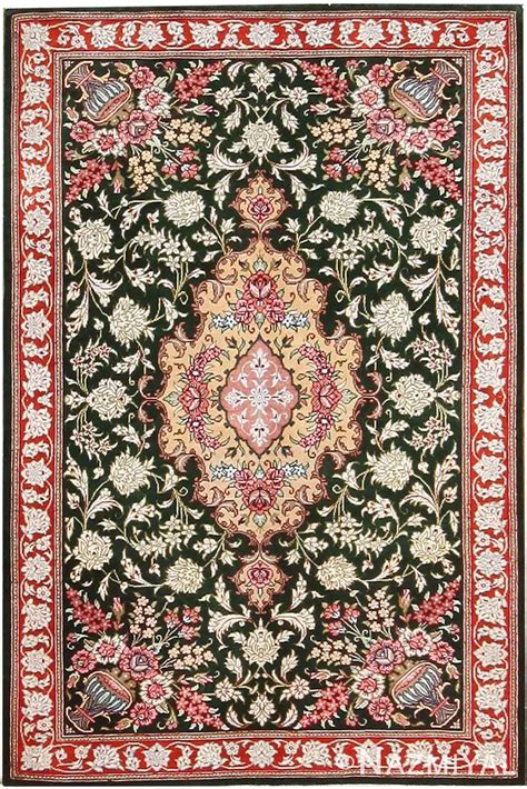 Vase Vintage Persian Silk Qum Rug 70782 Nazmiyal Antique Rugs