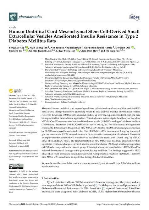 Pdf Human Umbilical Cord Mesenchymal Stem Cell Derived Small