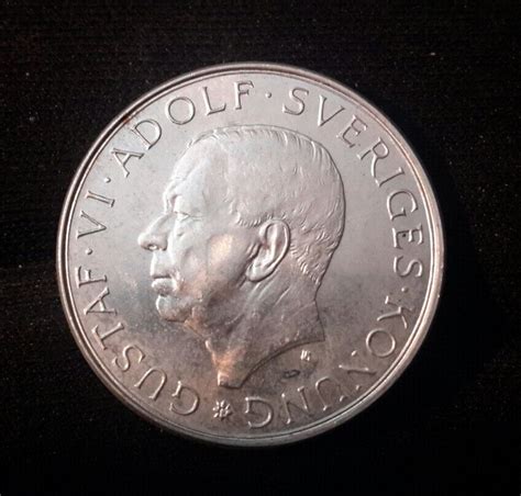 Unc Sweden Kronor Silver Th Birthday Of Gustaf Vi Adolf