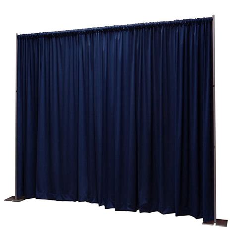 Pipe And Drape With Navy Blue Curtain