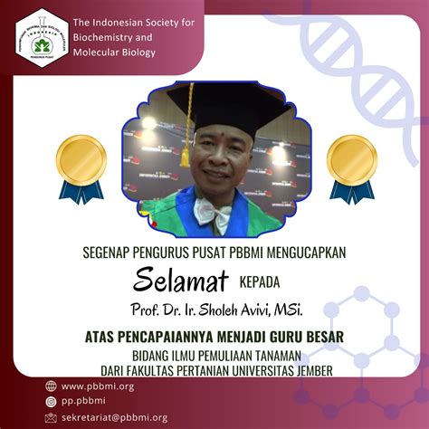 Selamat Sukses Prof Dr Ir Sholeh Avivi Msi Pbbmi