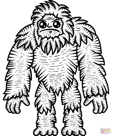 Bigfoot Sasquatch Coloring Pages Sketch Coloring Page