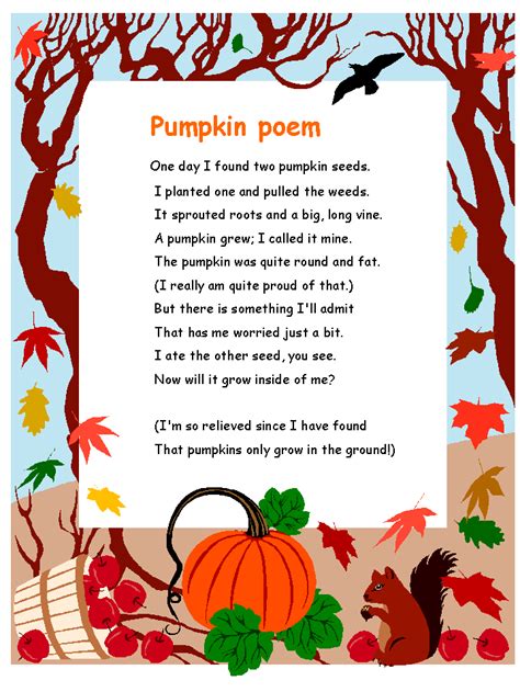 Pumpkin Poem Pumpkin Life Cycle Pumpkin Poem Poetry For Kids