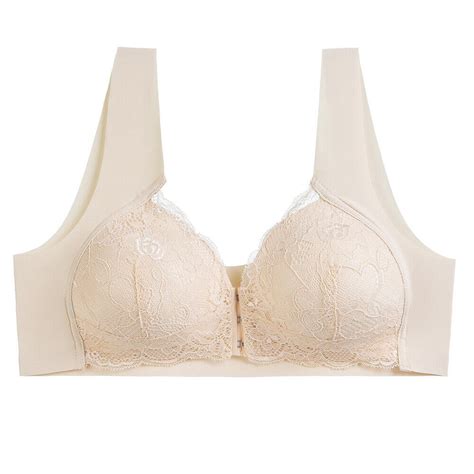 Womens Bras Front Hooks Bra Comfortable Lace Brassiere Slightly Padded Lingerie EBay