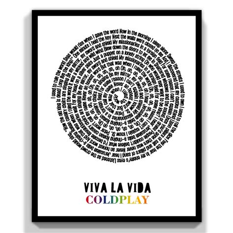 Coldplay Viva La Vida Indie Music Song Lyrics Unframed Art Etsy Uk