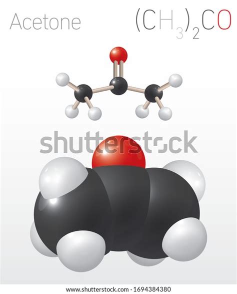 Acetone Ch32co Structural Chemical Formula Molecule Stock Vector