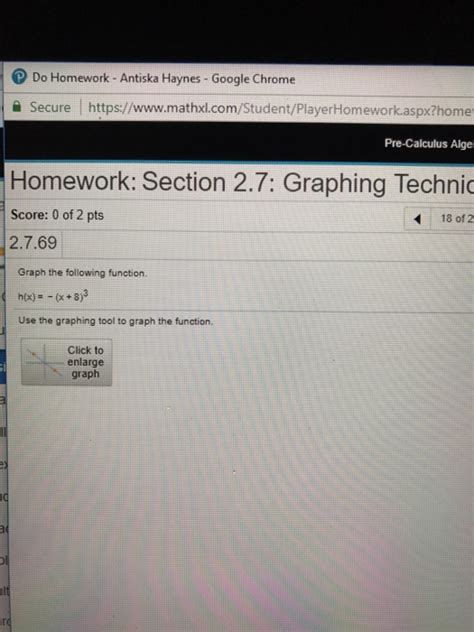 Solved Pre Calculus Alg Homework Section 2 7 Graphing Chegg