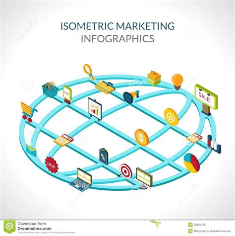 Marketing Isometric Infographics Stock Vector Illustration Of