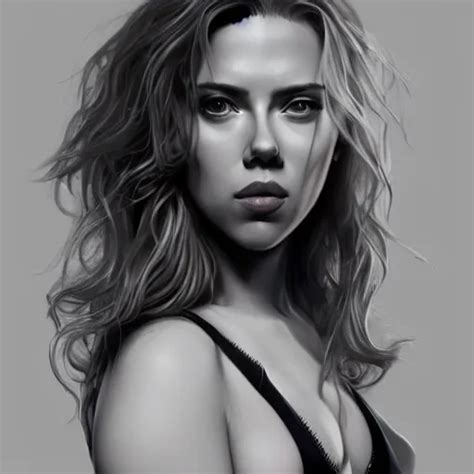 Scarlett Johansson In A Black Swimsuit Intricate Stable Diffusion