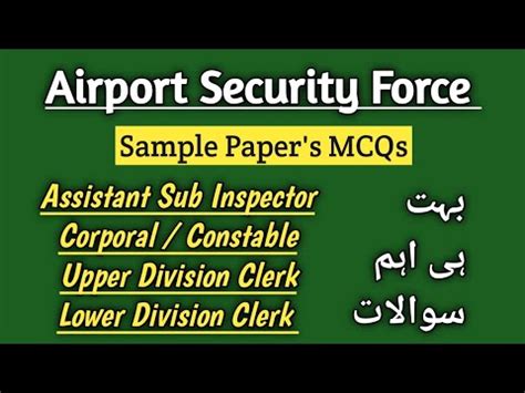 Airport Security Force Asf Test Preparation Asi Corporal Udc