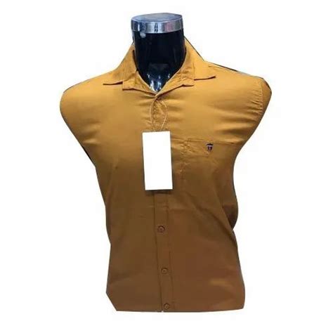 Collar Neck Casual Wear Mens Cotton Plain Shirt Size M Xl At Rs 200