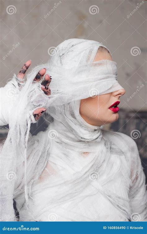 Glamorous Mummy Portrait Of A Young Beautiful Woman In Bandages All