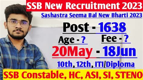 Ssb New Recruitment Ssb Constable Hc Asi Si Steno New