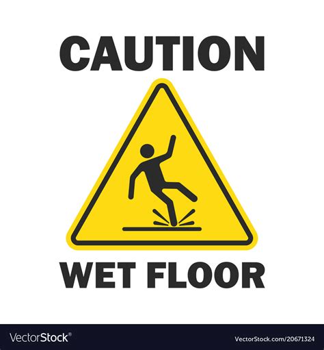 Caution Wet Floor Royalty Free Vector Image Vectorstock